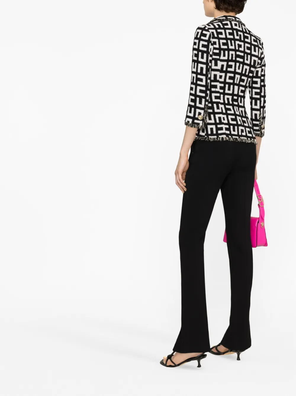 Elisabetta Franchi Blazer With Diamond Pattern In Black