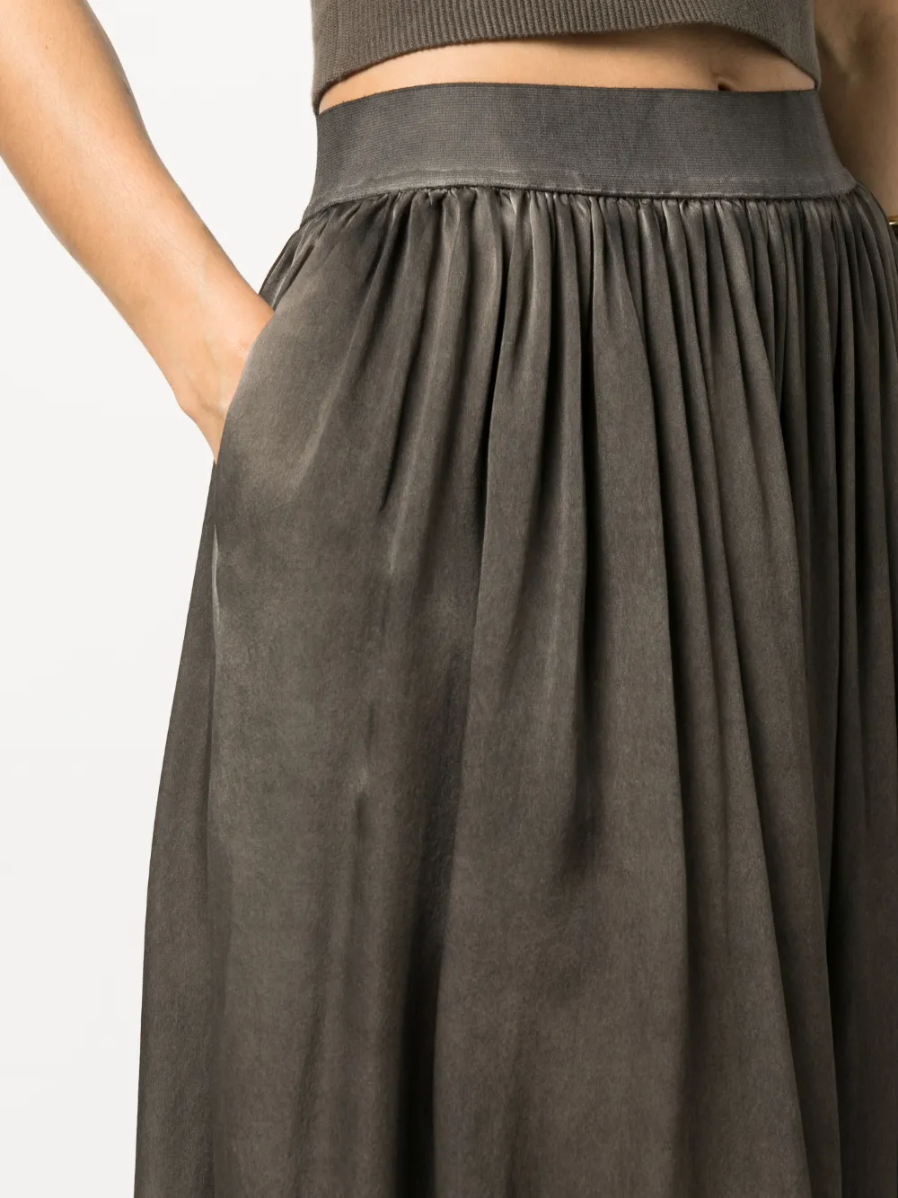 Uma Wang Midi-rok met ruches Grijs