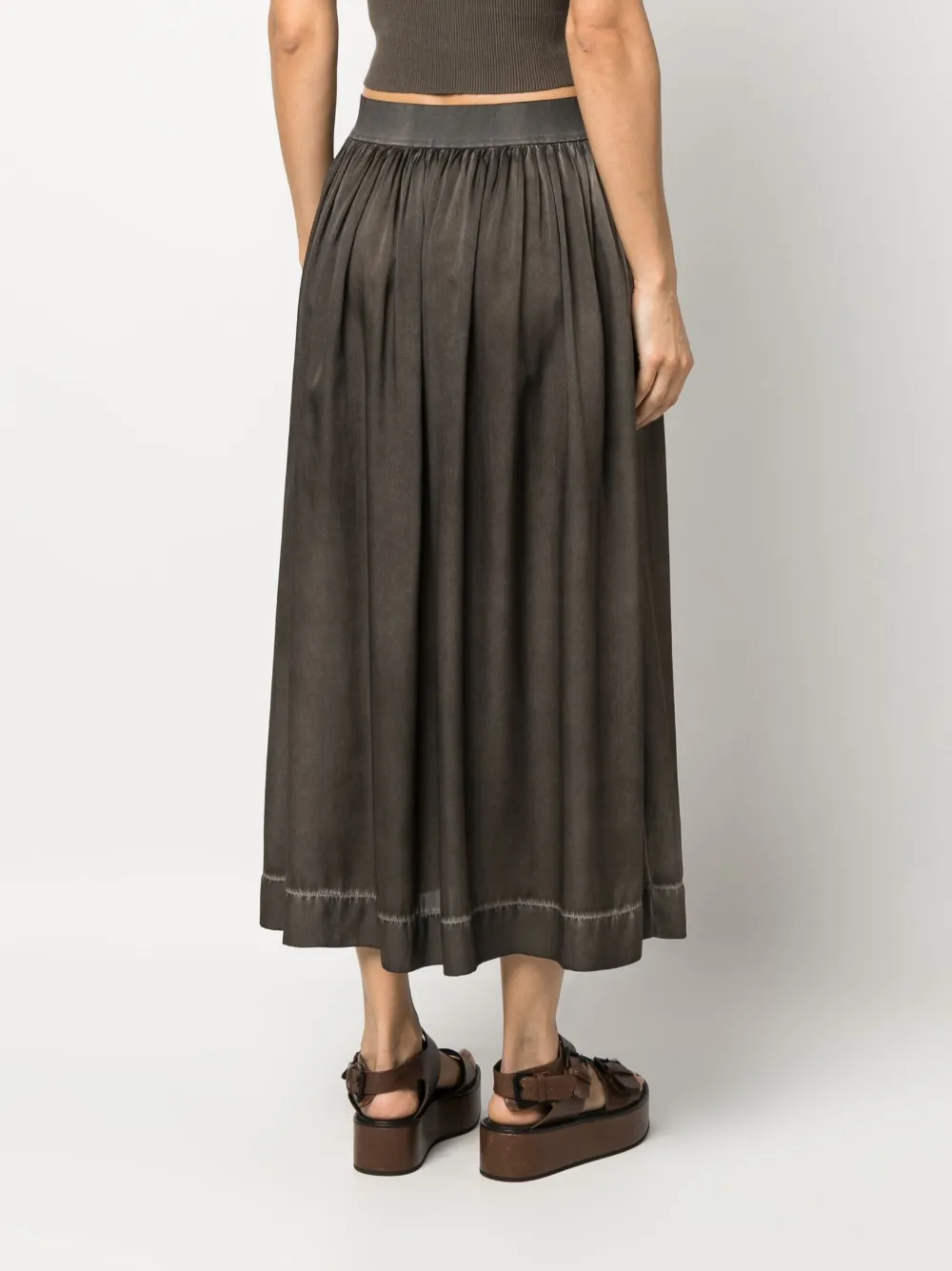 Uma Wang Midi-rok met ruches Grijs