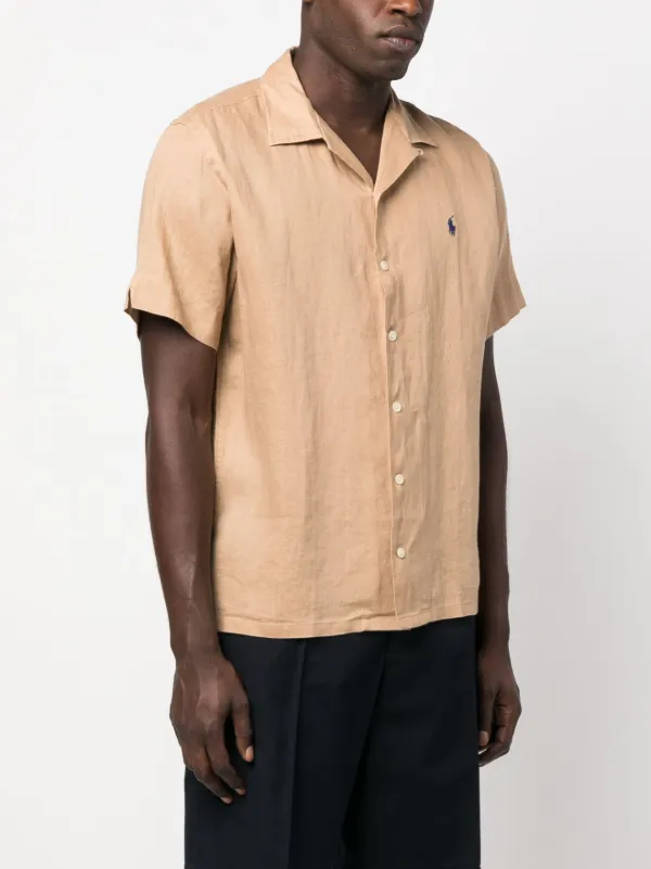 Polo Ralph Lauren Polo Pony Linen Shirt | Brown | FARFETCH