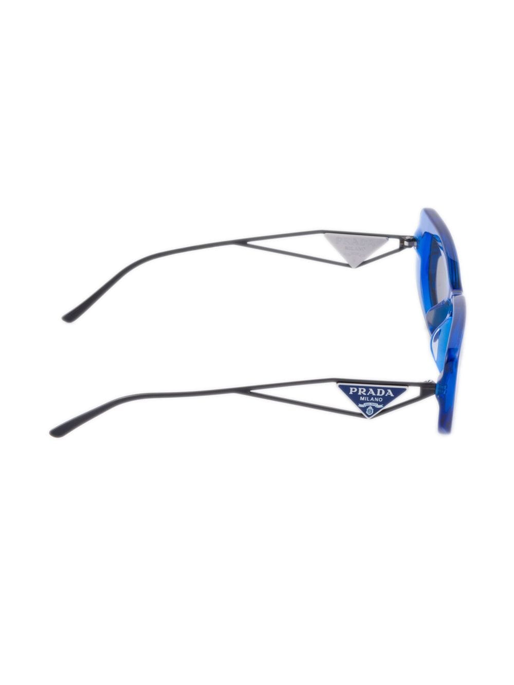 Shop Prada Symbole Rectangle-frame Sunglasses In Blue