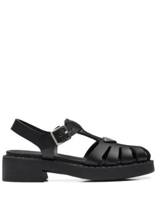 Prada Sporty Foam Rubber Sandals | Black | FARFETCH AZ