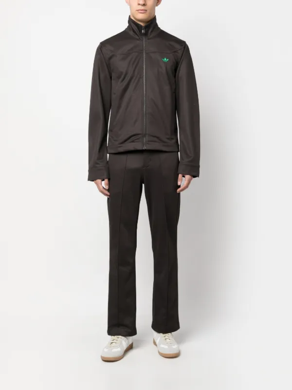 Adidas x Wales Bonner Embroidered Trefoil Zipped Jacket | Brown