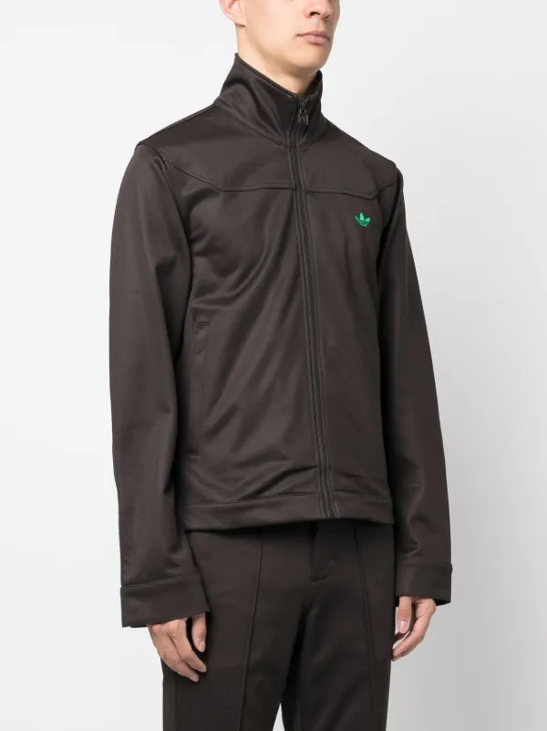 Adidas x Wales Bonner Embroidered Trefoil Zipped Jacket Brown FARFETCH BH