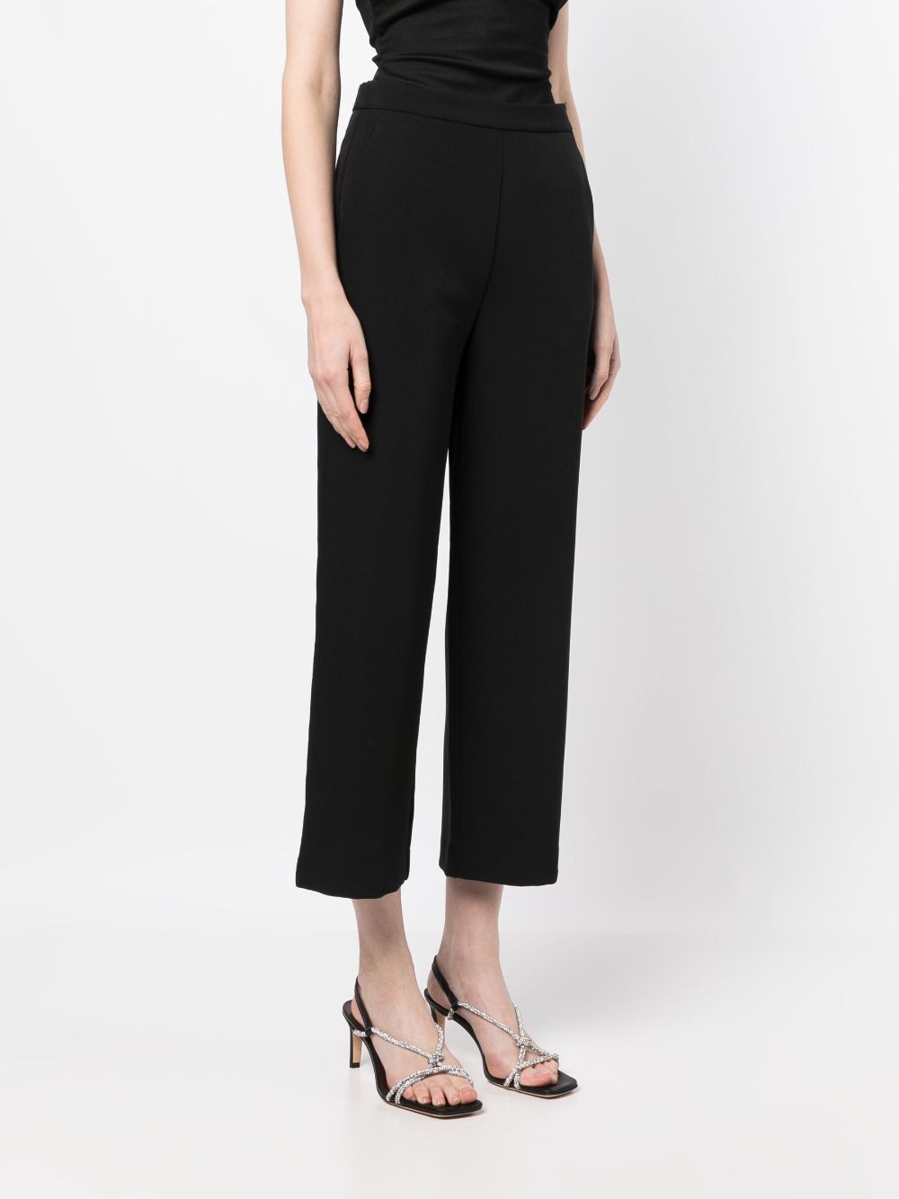 Shop Vivetta High-waisted Cropped Trousers In Black
