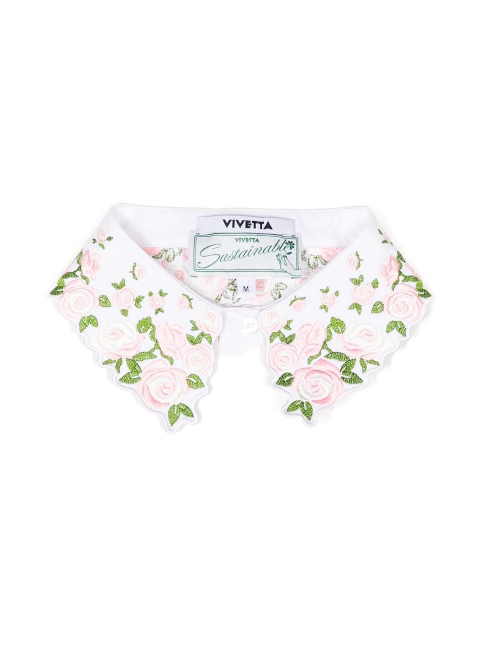 floral-embroidered poplin collar