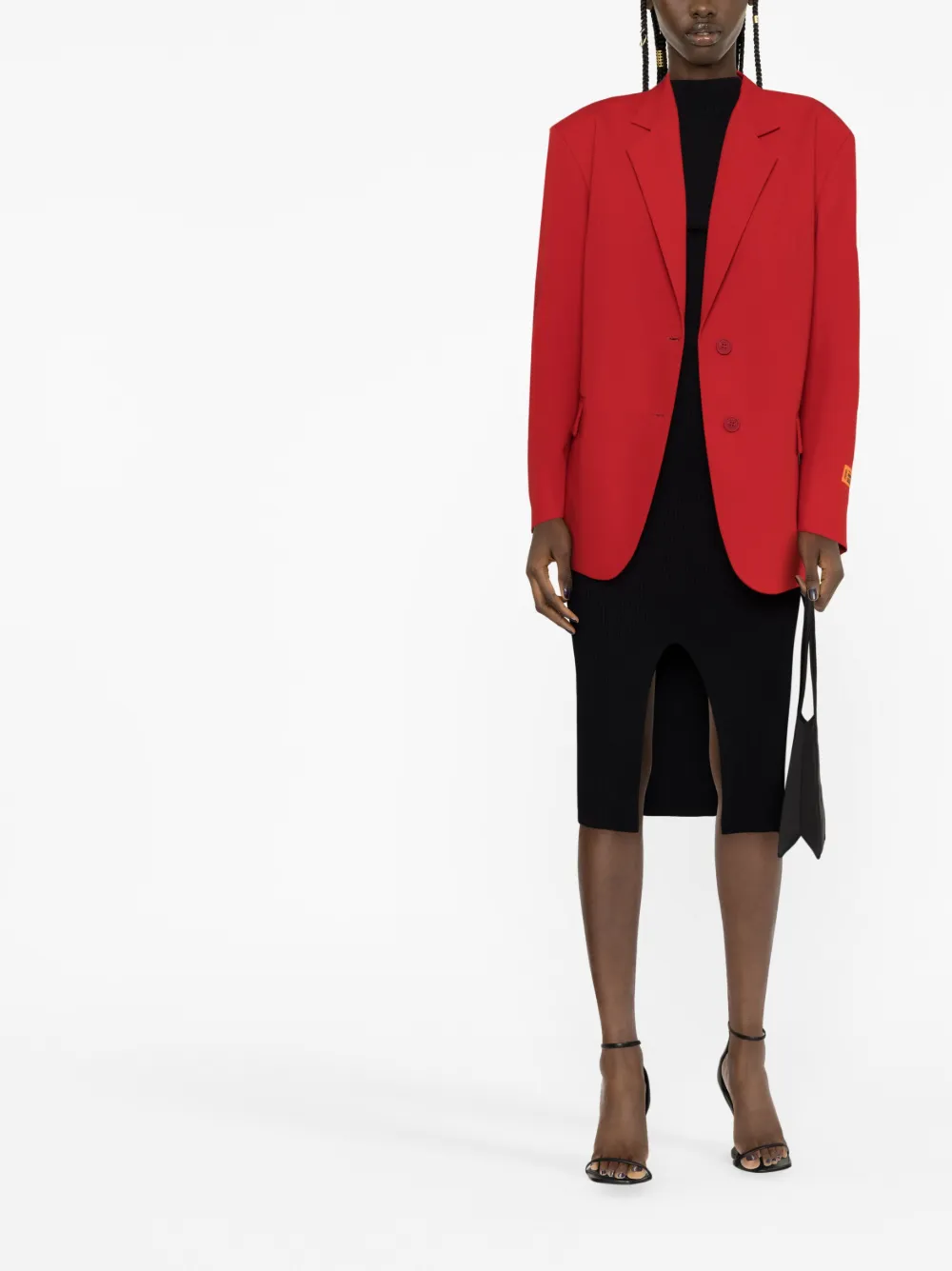 Heron Preston Open-back Single-breasted Blazer In Red