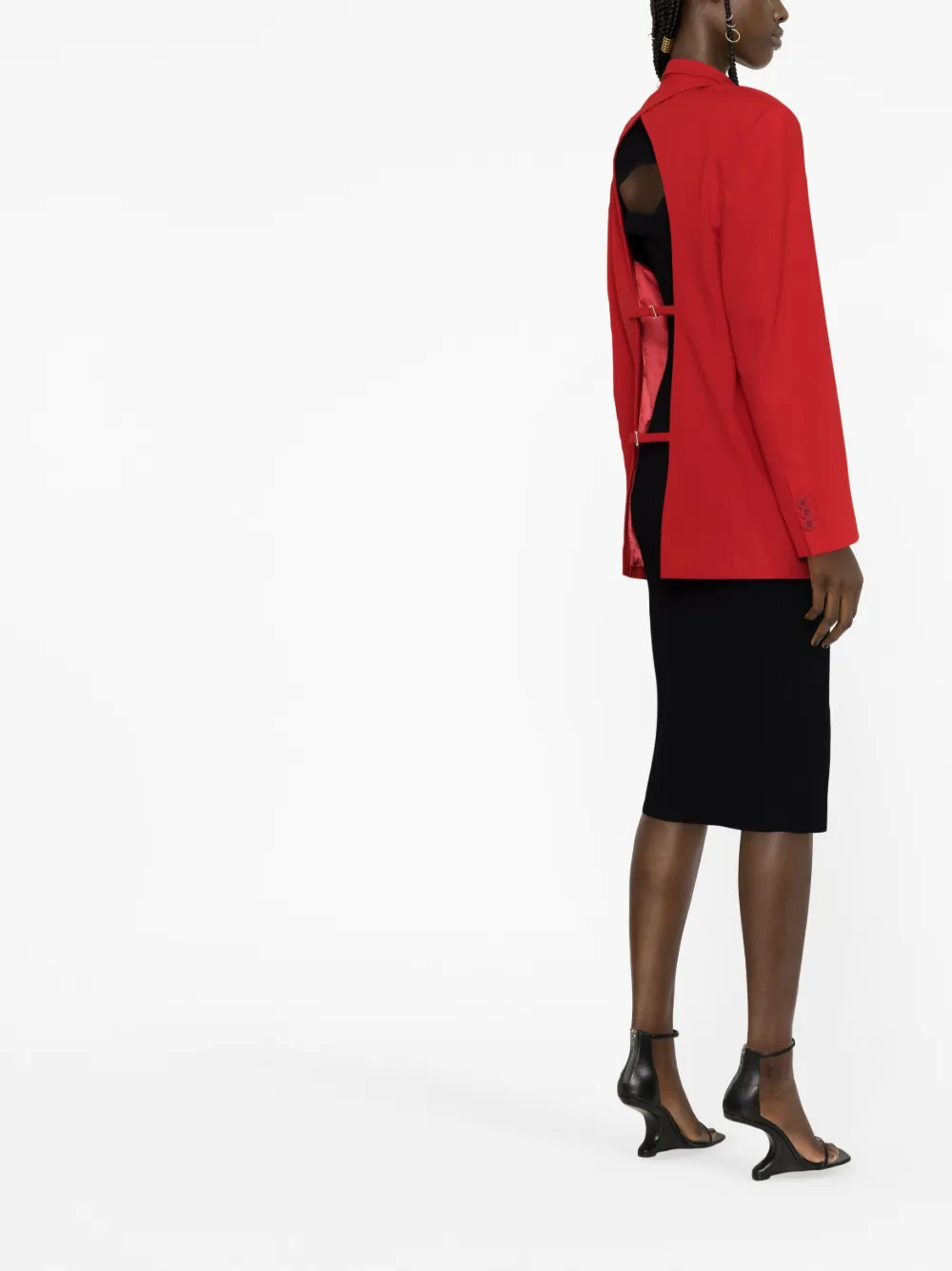 Heron Preston Open-back Single-breasted Blazer In Red