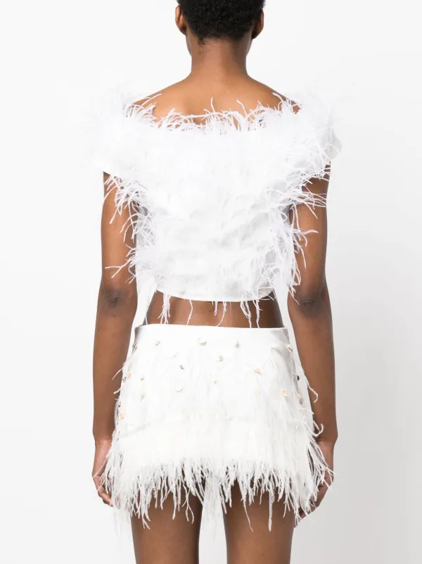 Cult Gaia Sosha Feather Top | White | FARFETCH
