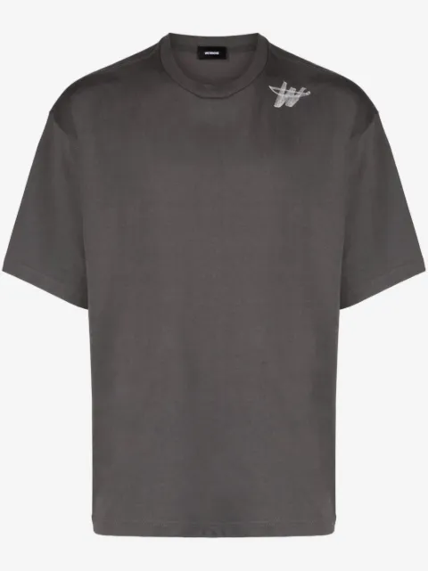 We11done t-shirt med lågt skurna axlar