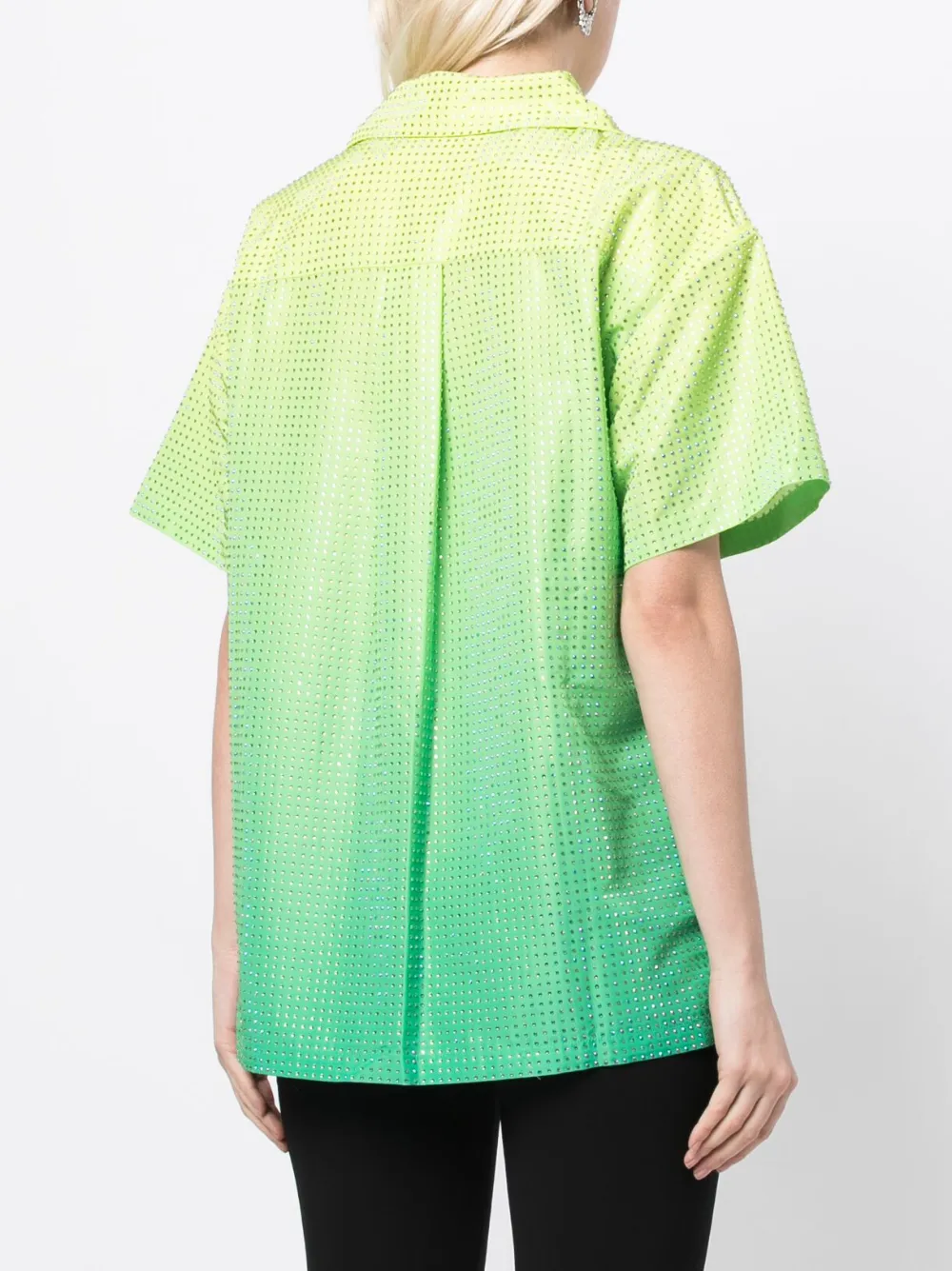 Green Rhinestone Embellished Shirt main image 0