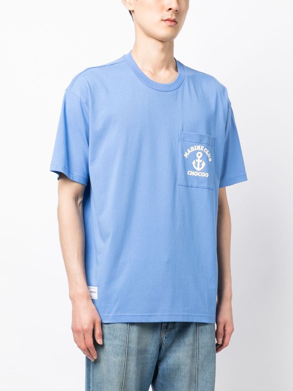Shop Chocoolate Logo-print Crew-neck T-shirt In Blau