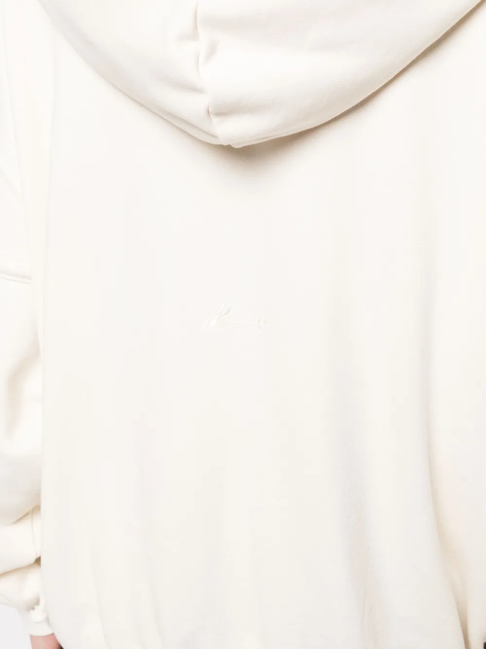 We11 Done Drop-shoulder Cotton Hoodie In White