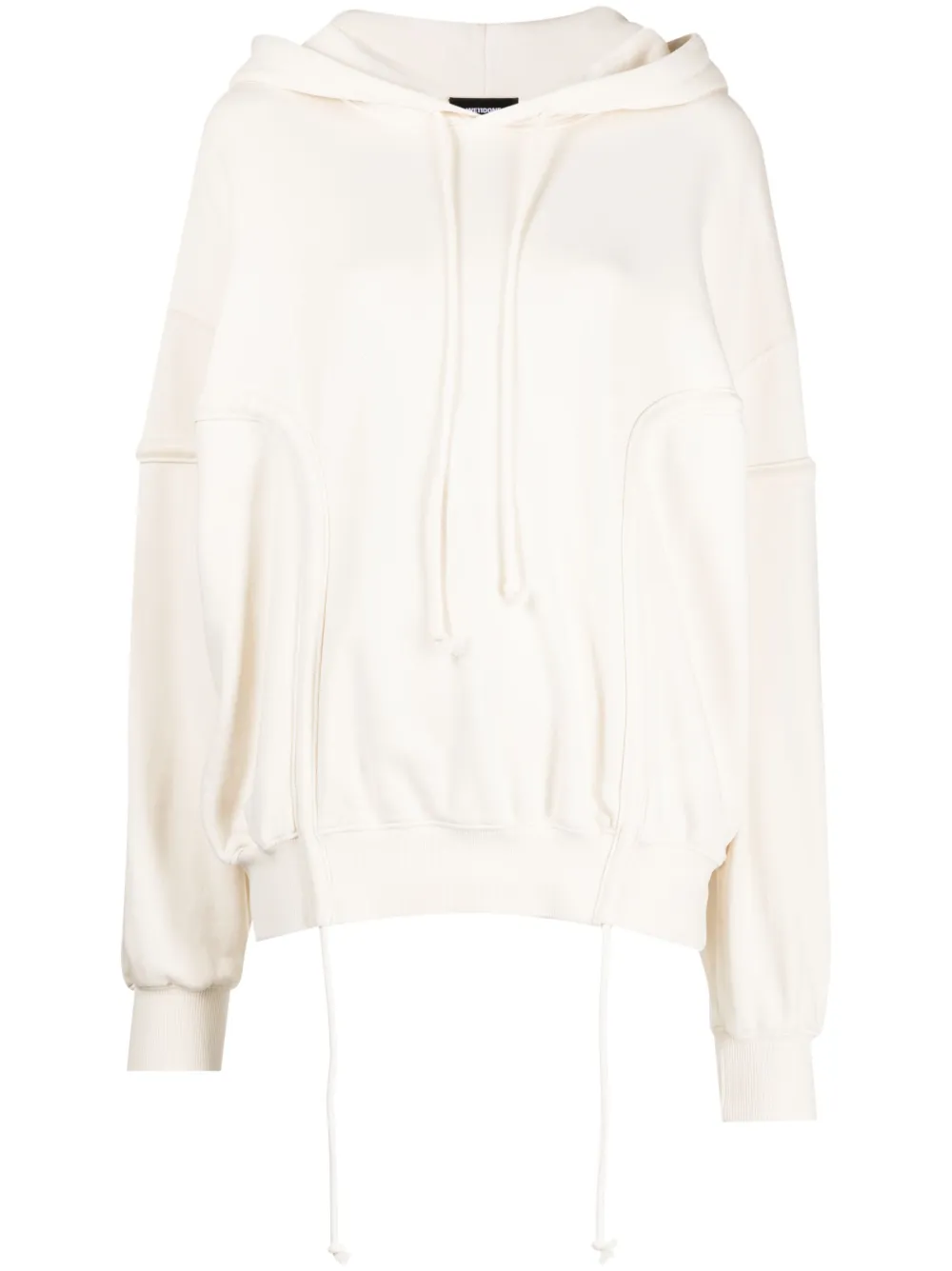 We11 Done Drop-shoulder Cotton Hoodie In White