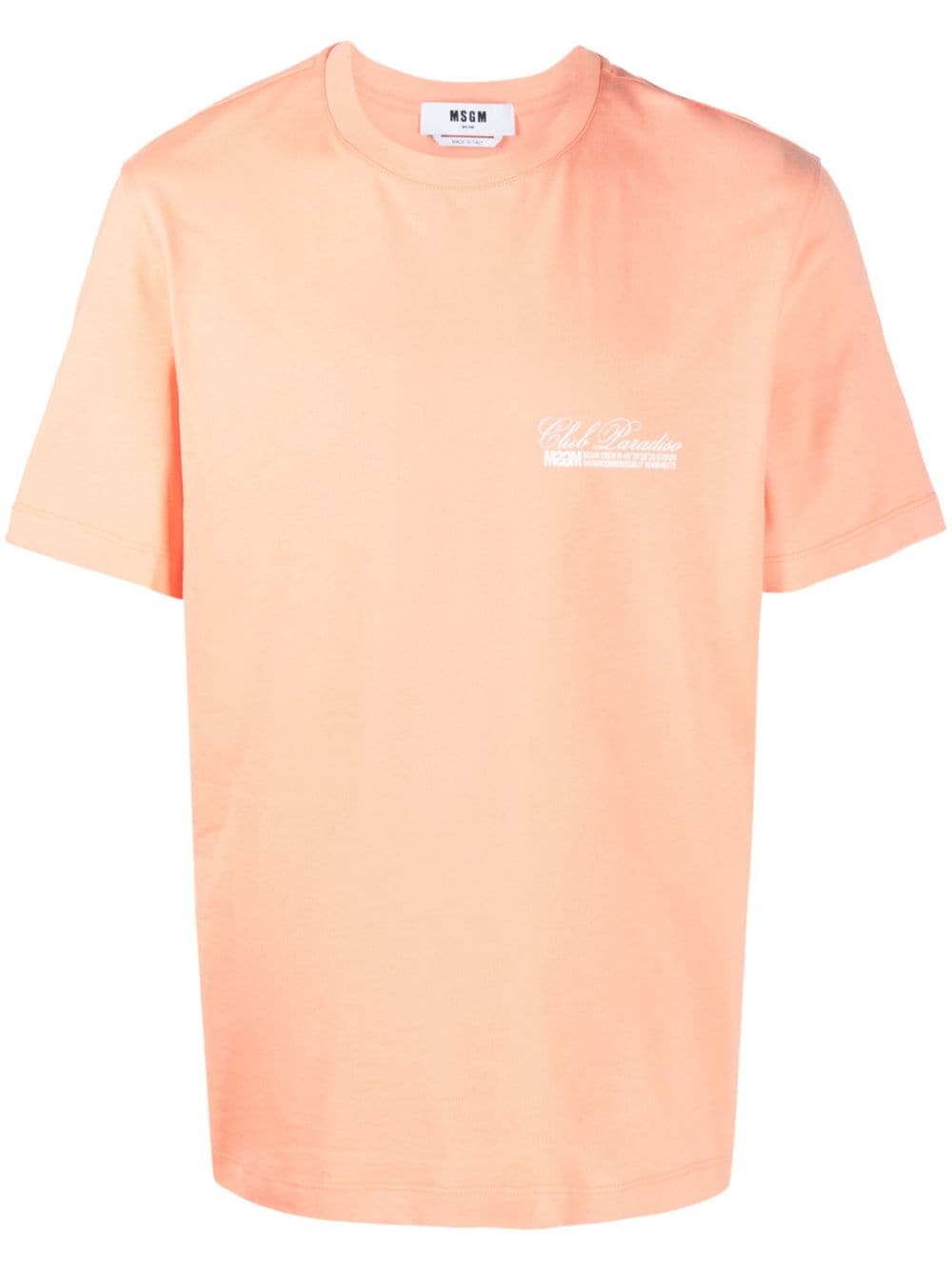 Msgm Logo-print Cotton T-shirt In Orange