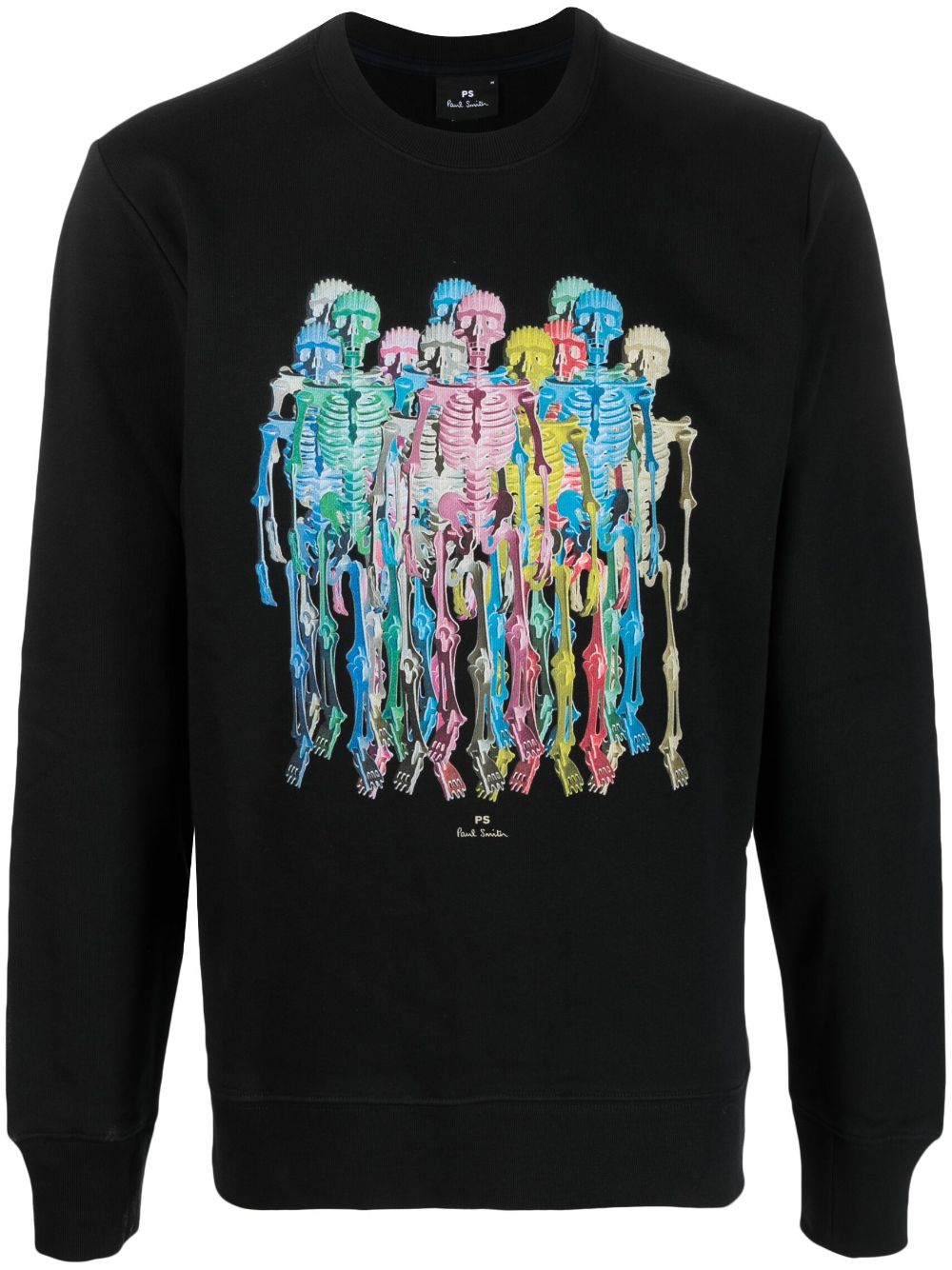 Shop Ps By Paul Smith Graphic-print Crew-neck Sweatshirt In Black