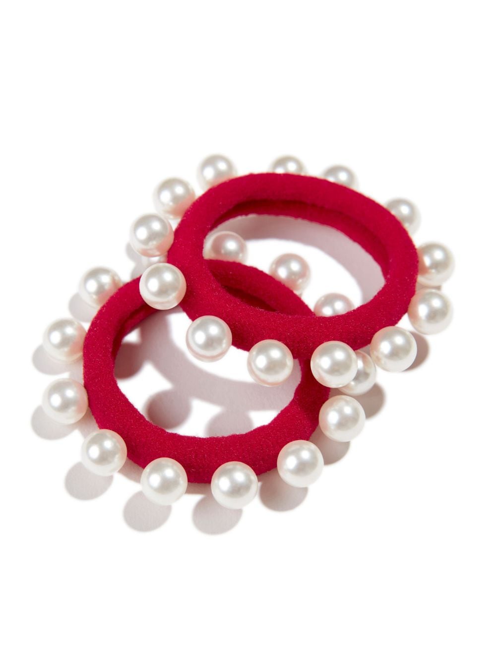 Shop Super Smalls Central Park Pearl Hair Bands (set Of Seven) In Red