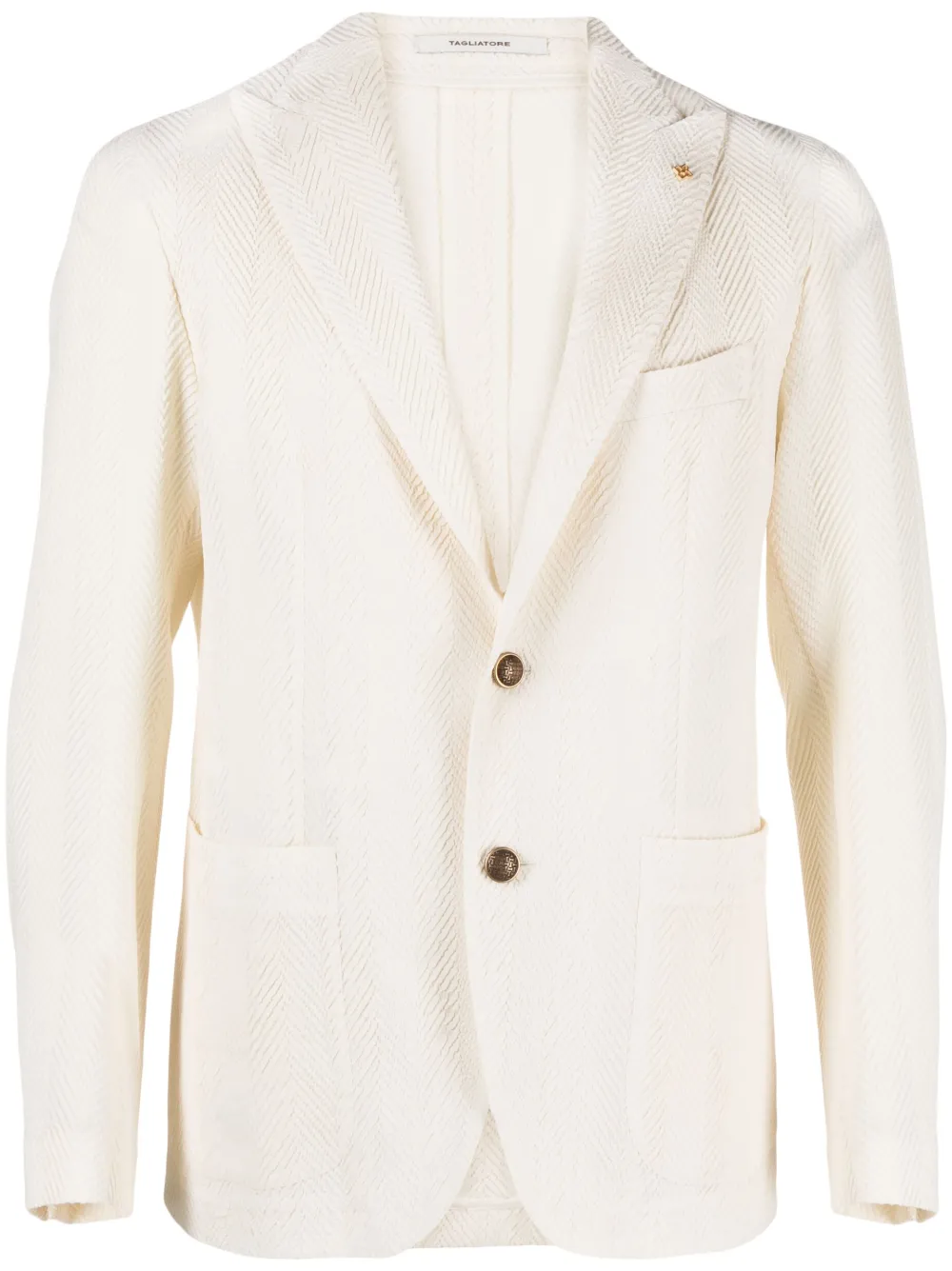 Tagliatore herringbone single-breasted blazer - Neutrals