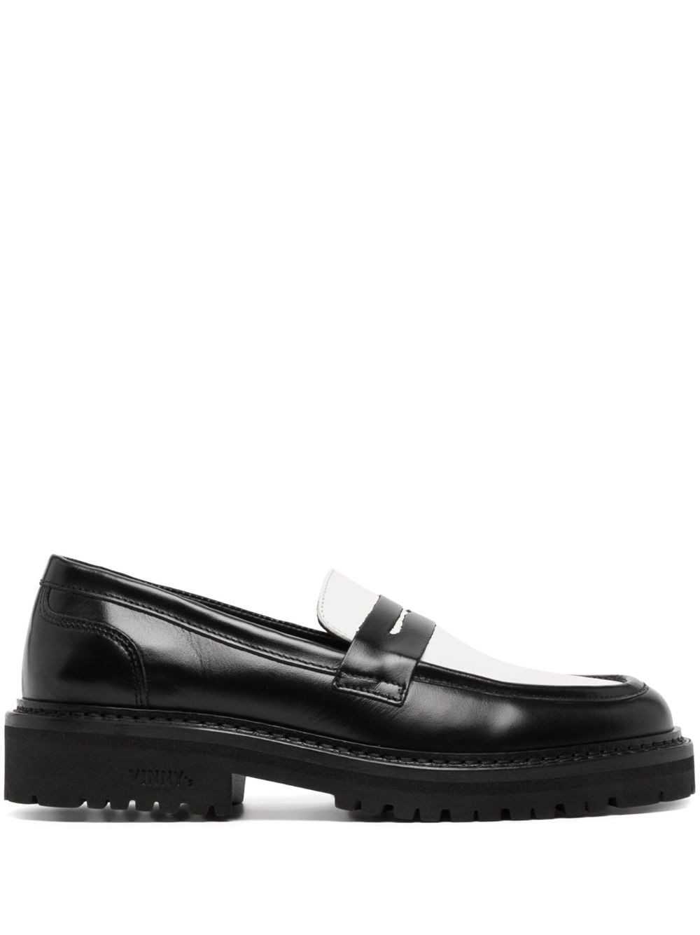 Vinny's Richee Two-tone Loafers In Black
