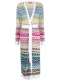 Missoni zigzag belted cardi-coat - Blue