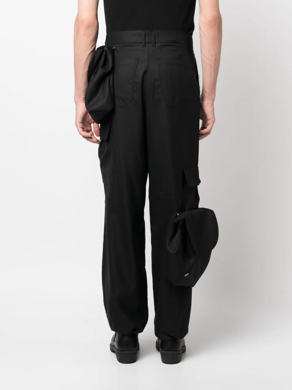 Shop Ader Error Straight-leg Stretch-wool Trousers In Black