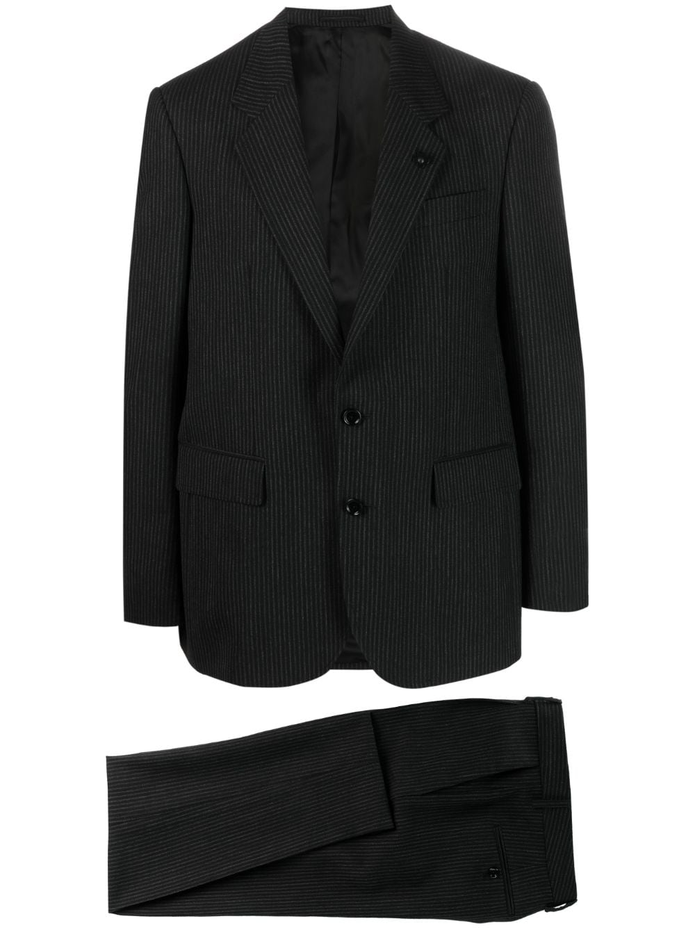 Lardini Striped Single-breasted Suit In Black