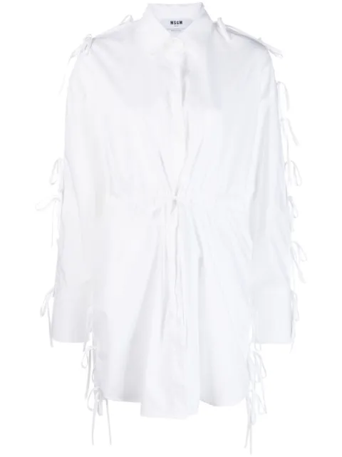 MSGM robe-chemise à détail de nœud