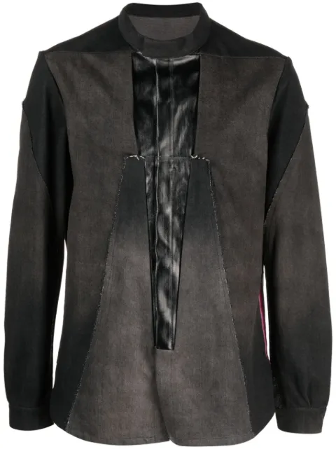 Rick Owens deconstructed panelled denim shirt jacket