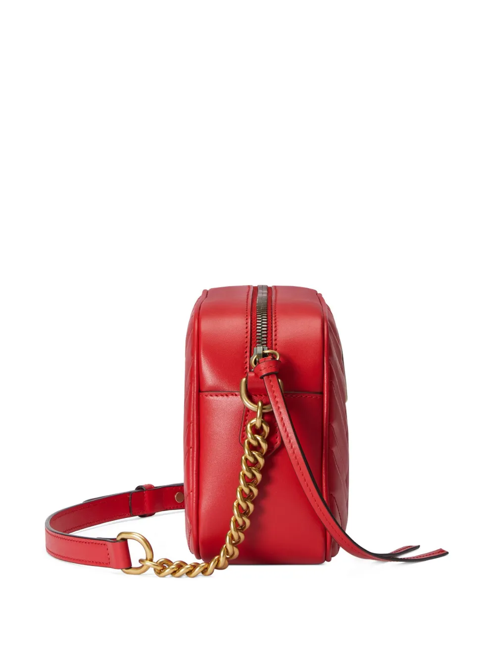 Shop Gucci Small Gg Marmont Matelassé Shoulder Bag In Red