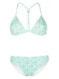 Moncler logo-print bikini - Green