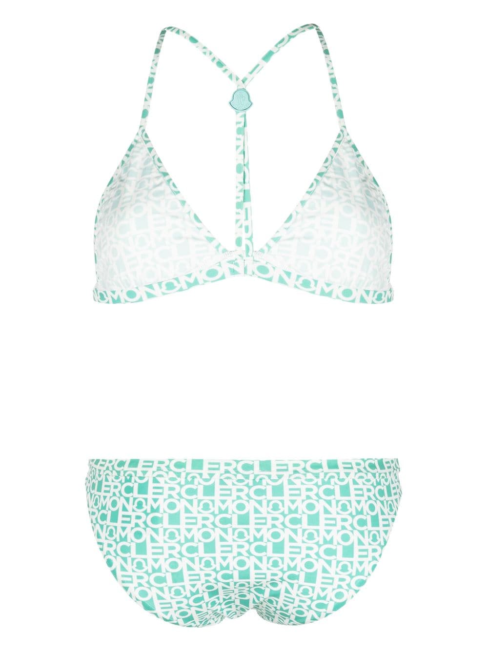 Moncler Bikini met logoprint - Groen