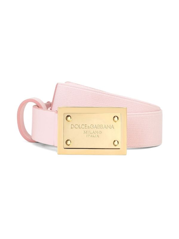 Dolce & Gabbana Women's Belt with Logo Tag - Pink - Belts
