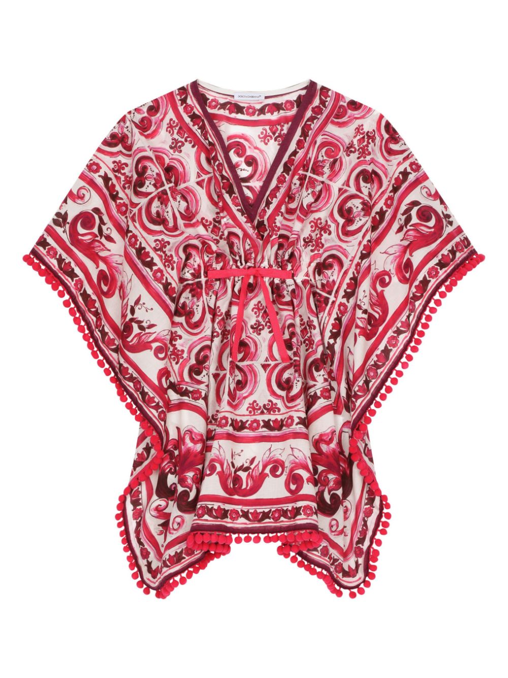 Dolce & Gabbana Kids Majolica-print cotton kaftan - Pink