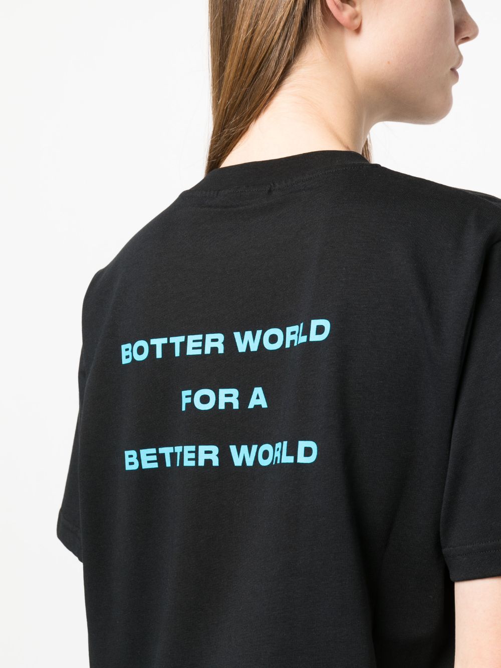 Shop Botter Slogan-print Crew-neck T-shirt In Black