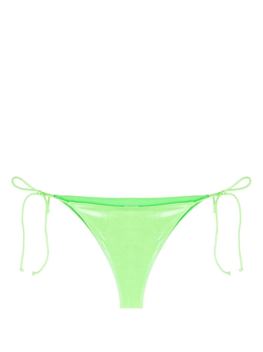 Mc2 Saint Barth Thong-style Bikini Bottoms In Foil Verde