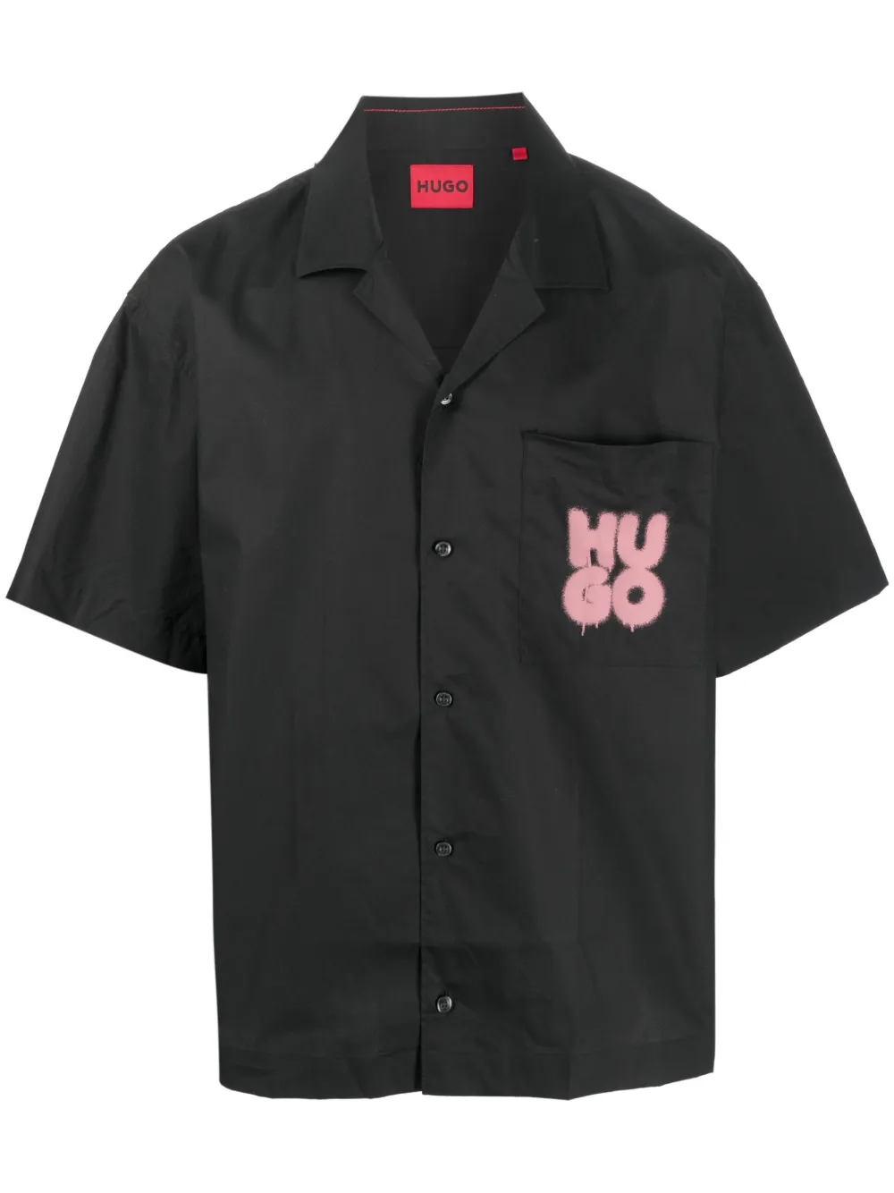 HUGO Camisa com estampa de logo | Preto | Image 1