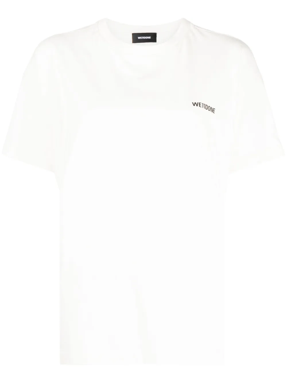 We11 Done Logo-print Cotton T-shirt In Neutrals