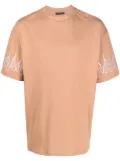 Vision Of Super flame-embroidered cotton T-shirt - Brown