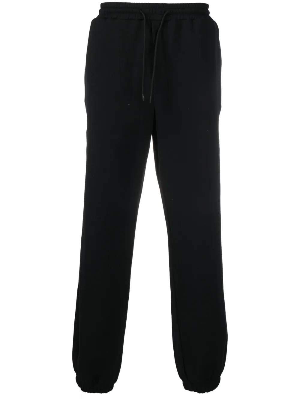Msgm Logo-embroidered Fleece Track Pants In Schwarz