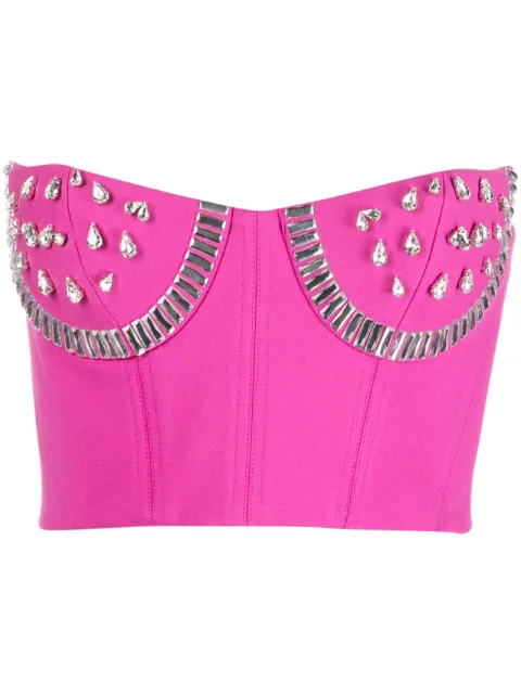 AREA - crystal-embellished bustier top