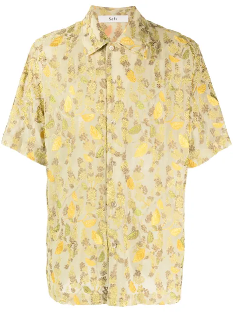 Séfr velvet-effect print shirt