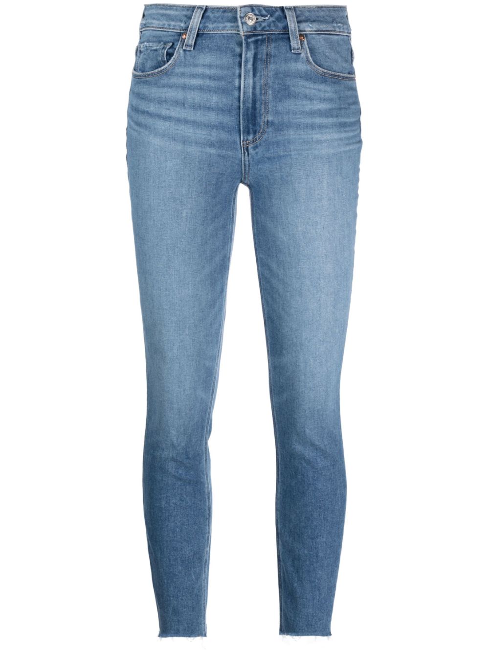 Paige Logo-patch Skinny Jeans In Blue
