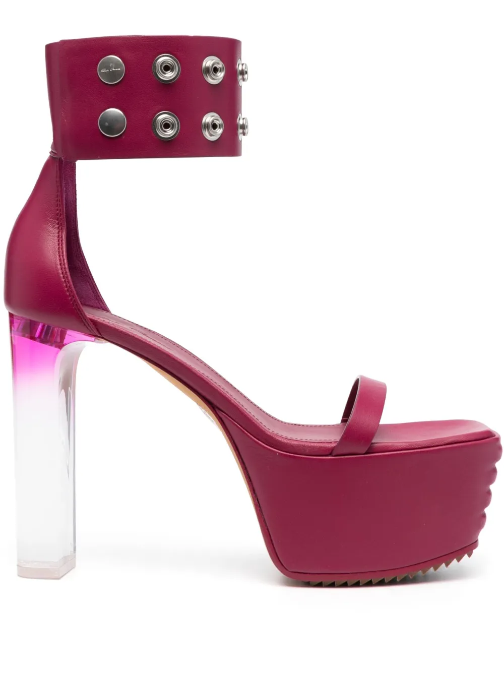 Rick Owens Embellished Leather Platform Sandals In Viola