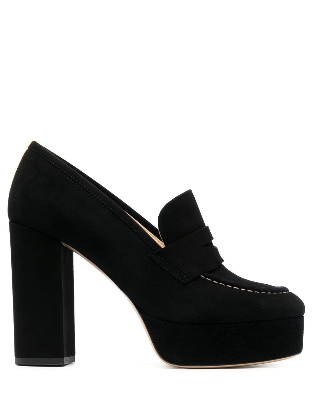 P.A.R.O.S.H. penny-slot 115mm suede platform sandals – Black