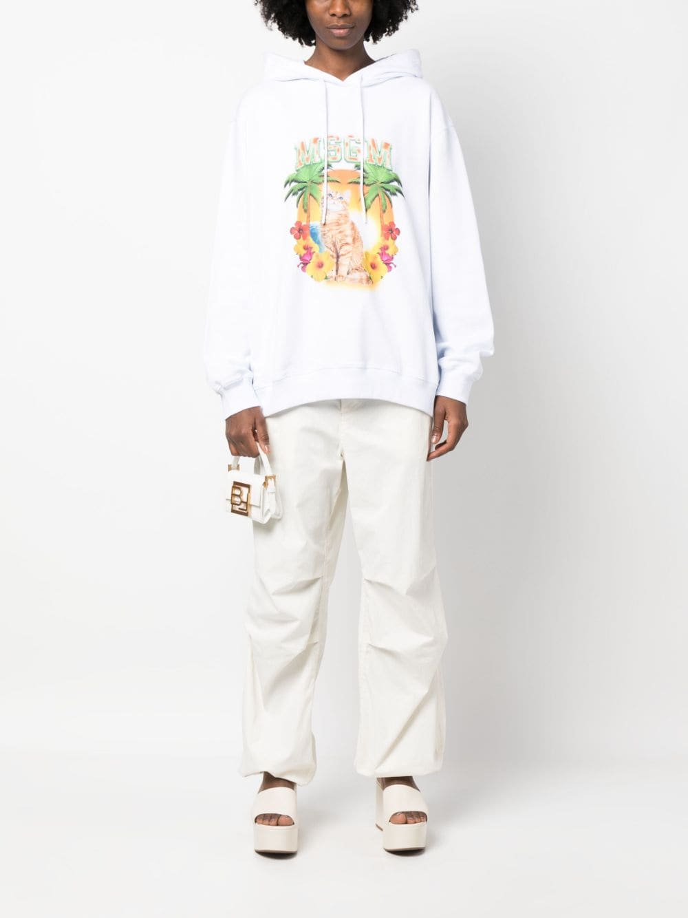 MSGM Hoodie met grafische print - Wit