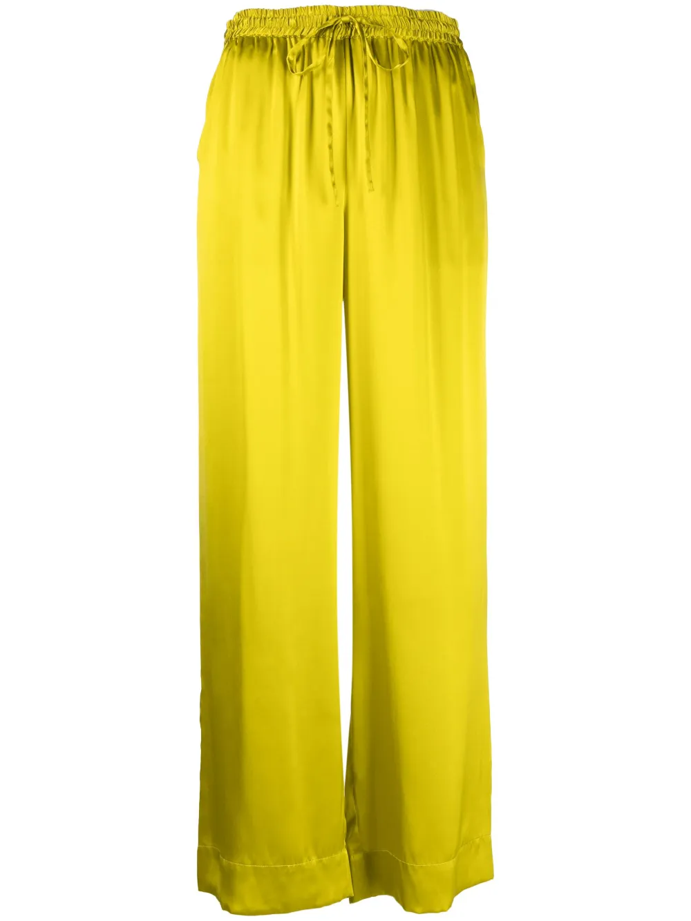 P.a.r.o.s.h Stella Elasticated-waistband Silk Palazzo Pants In Yellow