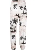 Palm Angels Kids palm-tree print pressed-crease trousers - Neutrals