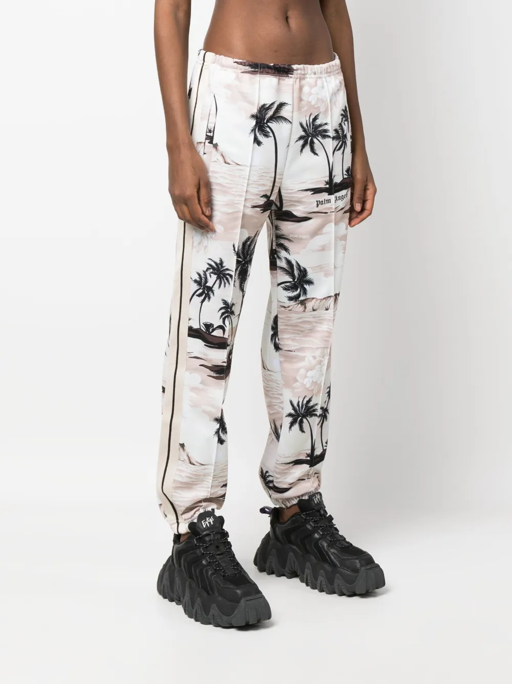 Palm Angels Kids Broek met print Beige