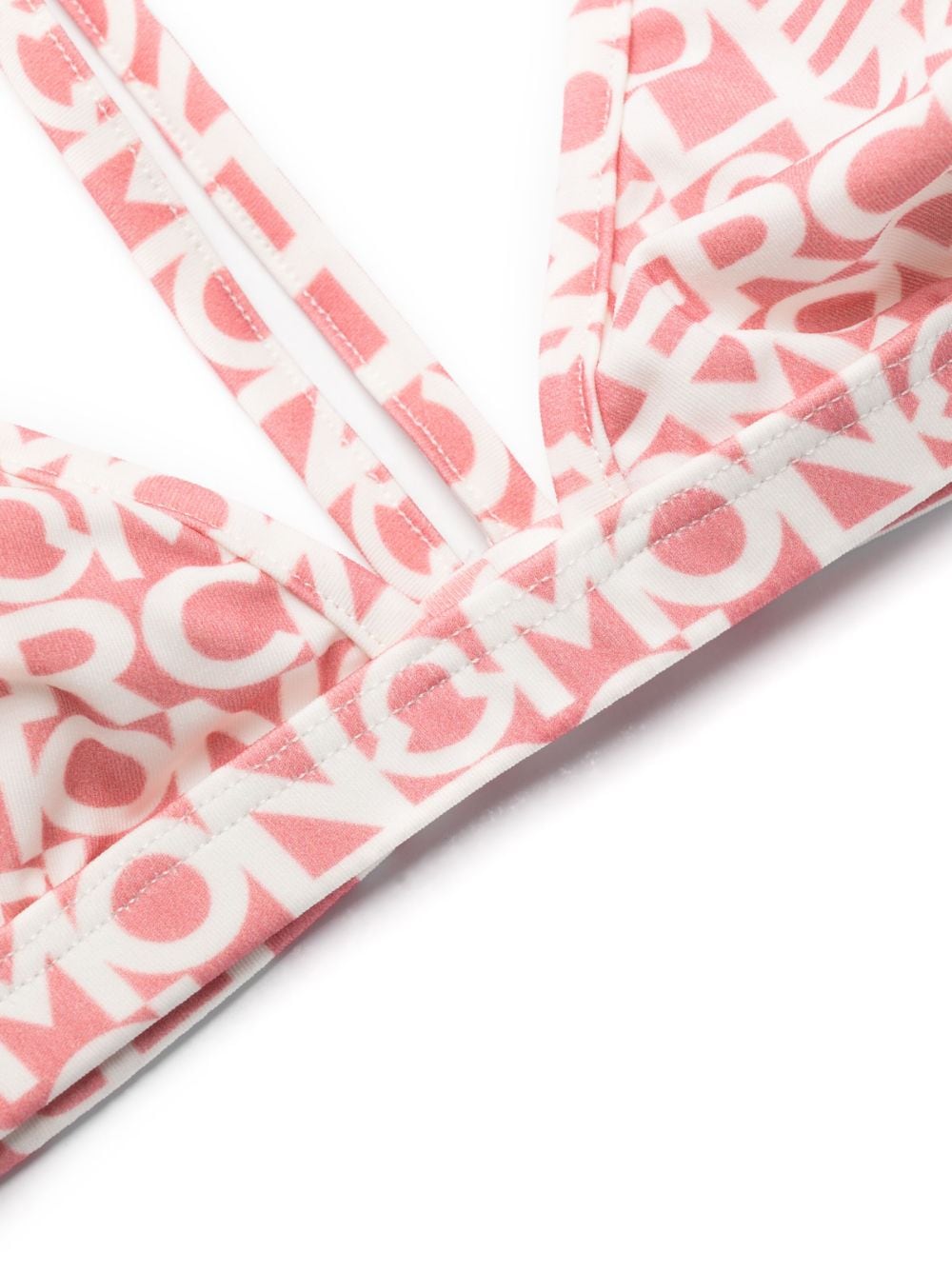 Shop Moncler Logo-print Bikini In Pink