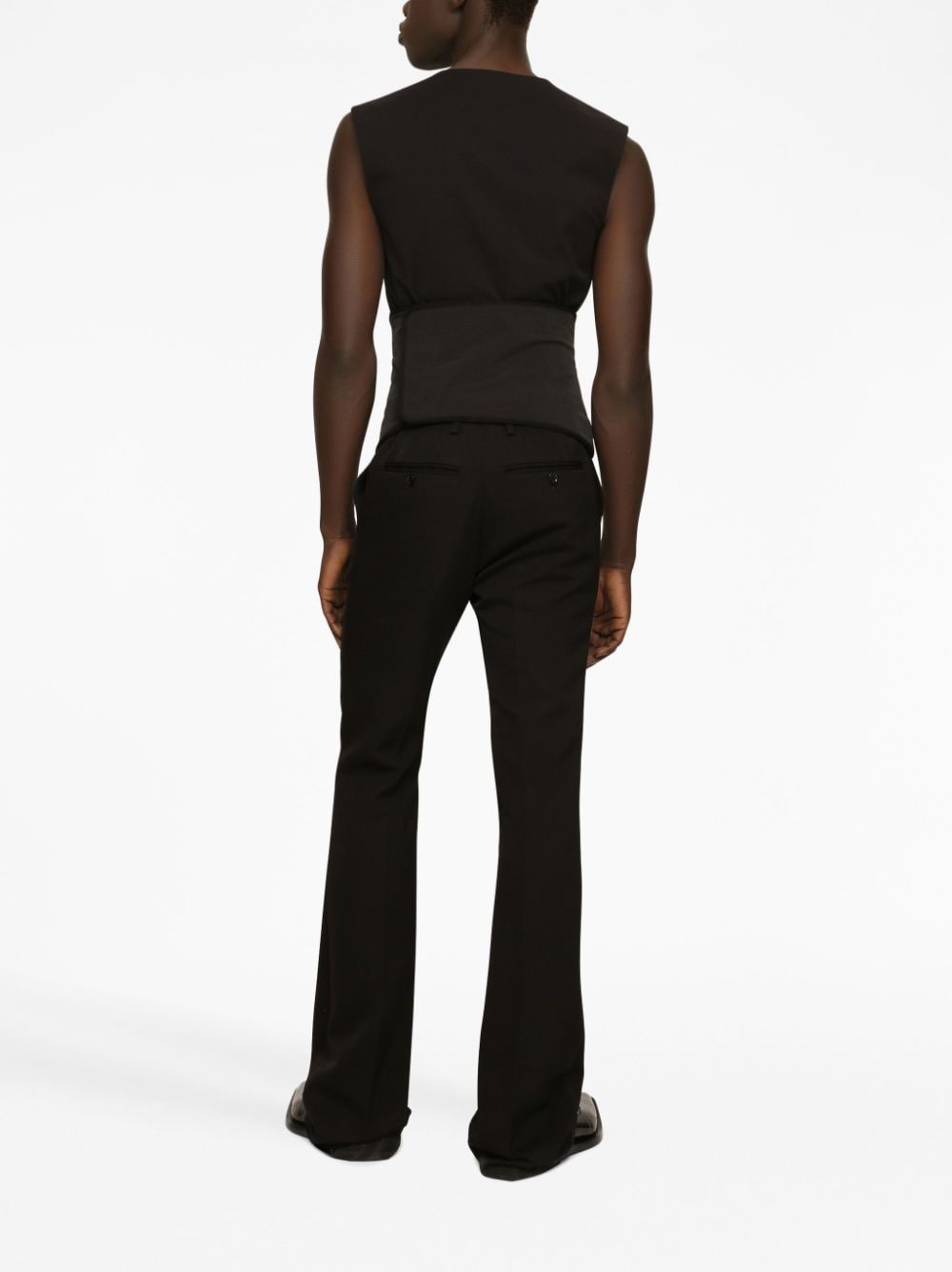 Shop Dolce & Gabbana Logo-patch Corset-style Belt In Black